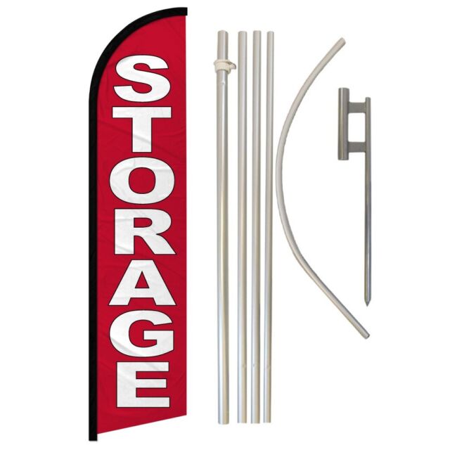 Storage Windless Banner Swooper Advertising Flag Pole Kit Storage Space Red Storage Windless Banner Swooper Advertising Flag Pole Kit Storage Space Red