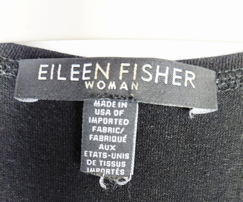 Eileen Fisher schwarz U-Ausschnitt 3/4 Ärmel Tunika Top Gr. 1X Viskose leicht - Bild 7 von 8