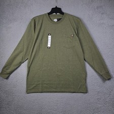 DICKIES SHIRT Mens GREEN Large L Heavy Weight WORK WEAR Long Sleeve Outdoors NWT