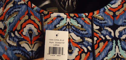 Vestido Serenade NY ajustado y acampanado multicolor estampado geométrico para mujer talla grande - Imagen 5 de 12