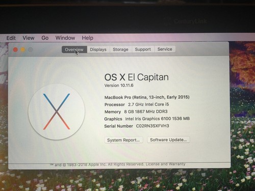 13.3 inch MacBook Pro with Retina Display Early 2015 8GB RAM 128GB SSD Silver - Picture 2 of 10