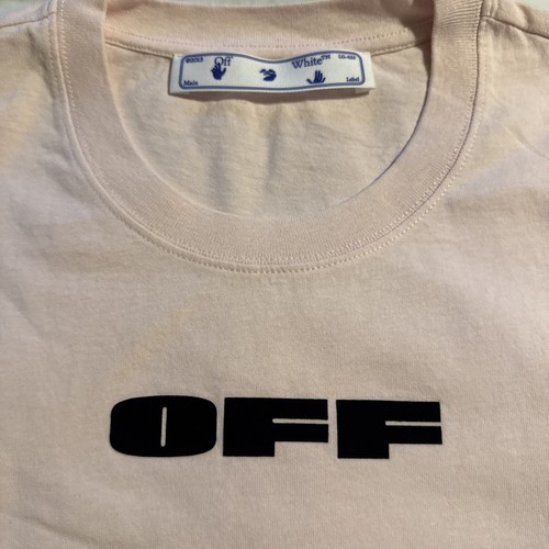 OFF WHITE Women M Casual Short Sleeve T-Shirt Light Pink Authentic - Picture 2 of 7