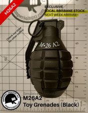 Toy Grenade M26A2 Soft Foam Bullets Refill Gel BLACK FREE 7 DAY SHIPPING AU   