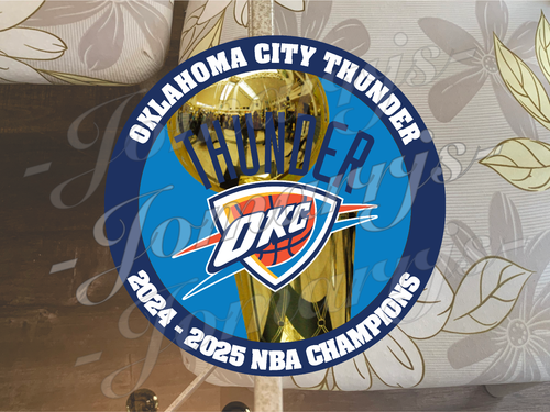 Calcomanía adhesiva Oklahoma City Thunder OKC 2024-2025 Champions Logo NBA de 2"-18" - Imagen 1 de 4