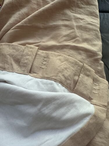 Pottery Barn Belgian Flax Linen 1 Single Drape Soft Lined 50x96” One Peach Blush - Picture 7 of 21