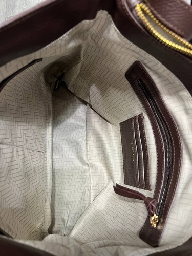 LODIS Texas Leather Aviva Crossbody Hobo Deep Raisin Bag A667754 - Picture 17 of 20