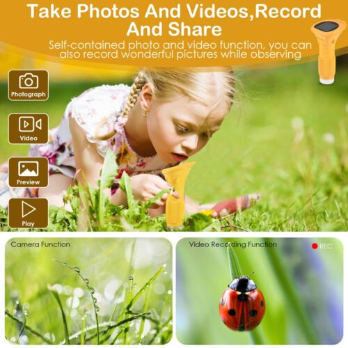 Digitales Mikroskop für Kinder, 1000x Zoom Mini-Mikroskopkamera 8LEDs für Kinder - Bild 13 von 22