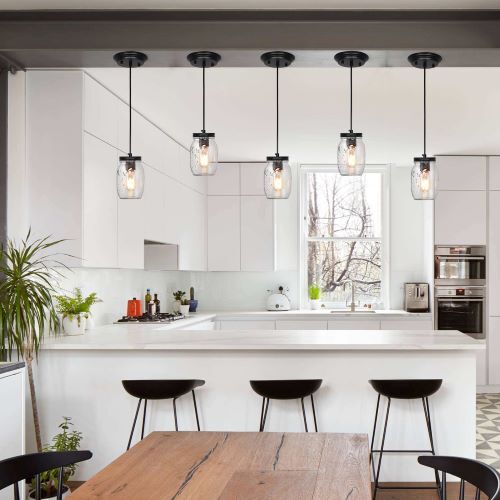 Glass Mason Jar Lights Fixture, Ceiling Light Fixture Farmhouse Kitchen Pendant - Picture 2 of 50