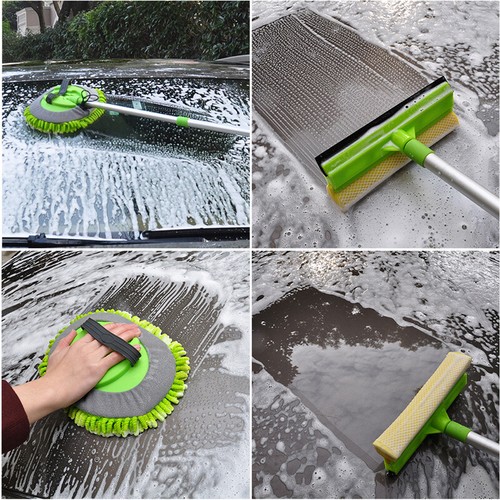 3 in 1 Microfiber Car Wash Brush Cleaning Mop Auto Truck 47.5" Long Handle - Picture 9 of 12