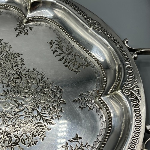 EXTRA LARGE Antique Silver Plated Butler Serving Tray c1900 JH Potter Sheffield - Picture 11 of 20