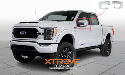 Painted Oxford White Mirror Covers Cap Set For 21-24 Ford F150 w