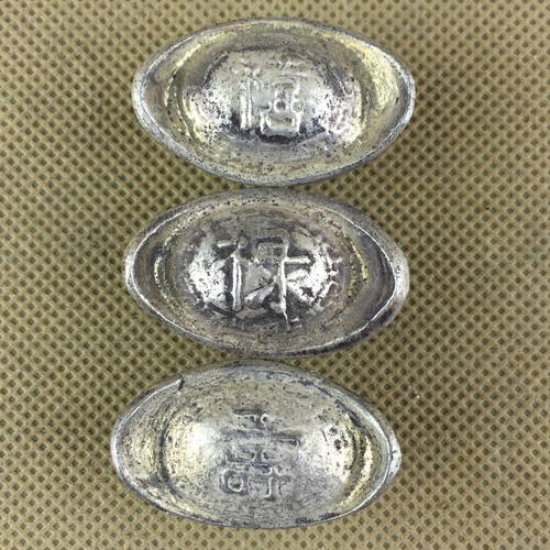 6pieces China Antique Silver Ingots Nice Shoe Shape Chinese Silver Taels - Picture 4 of 5