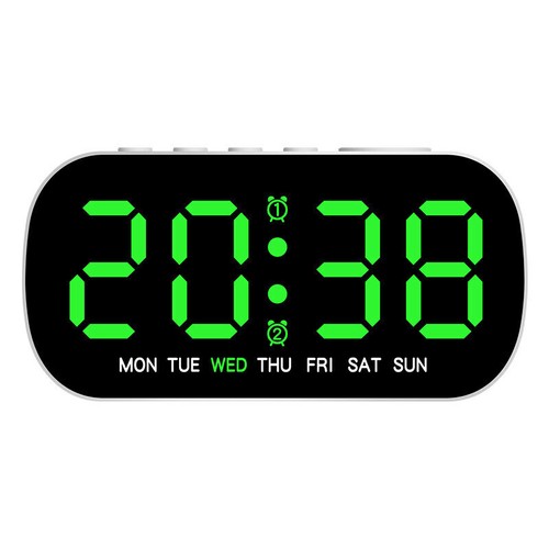Small Digital Alarm Clocks 5 Levels Brightness Dual Alarm 12/24Hr Snooze Clock - Picture 19 of 21