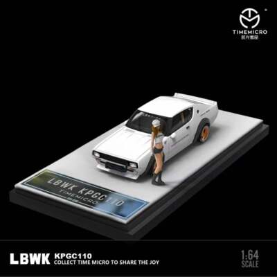 TIME MICRO 1:64 LBWK Nissan KPGC110 White / Blue Diecast