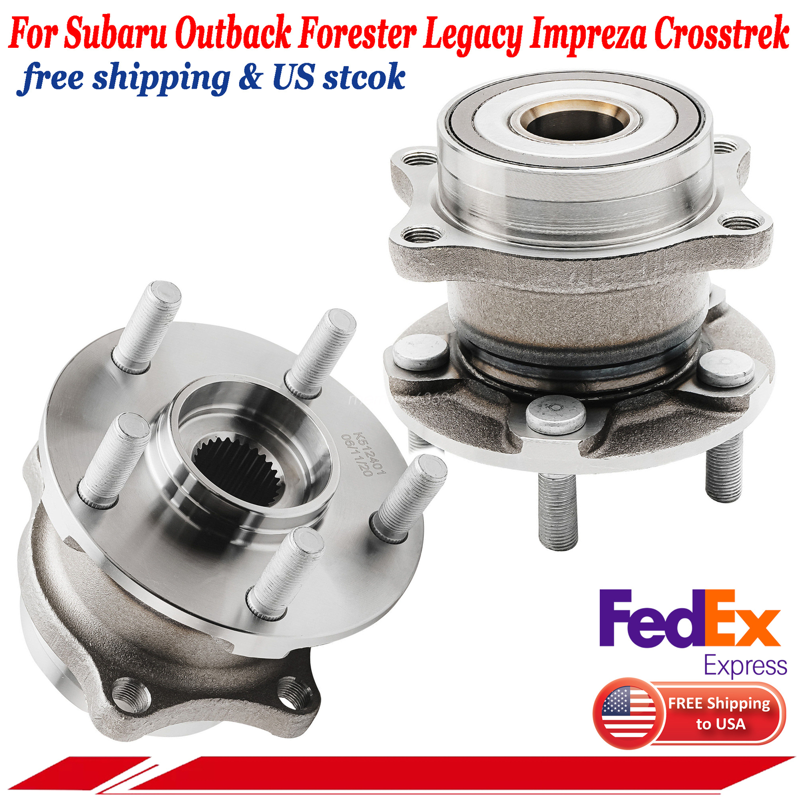 Rear Wheel Bearing and Hubs for Subaru Outback Forester Legacy Impreza Crosstrek
