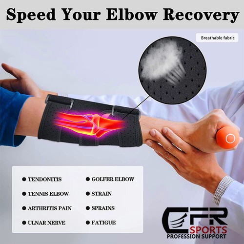 CFR Elbow Brace Support Arthritis Tendonitis Tennis Golfer Arm Splint Joint Pain - Picture 3 of 16