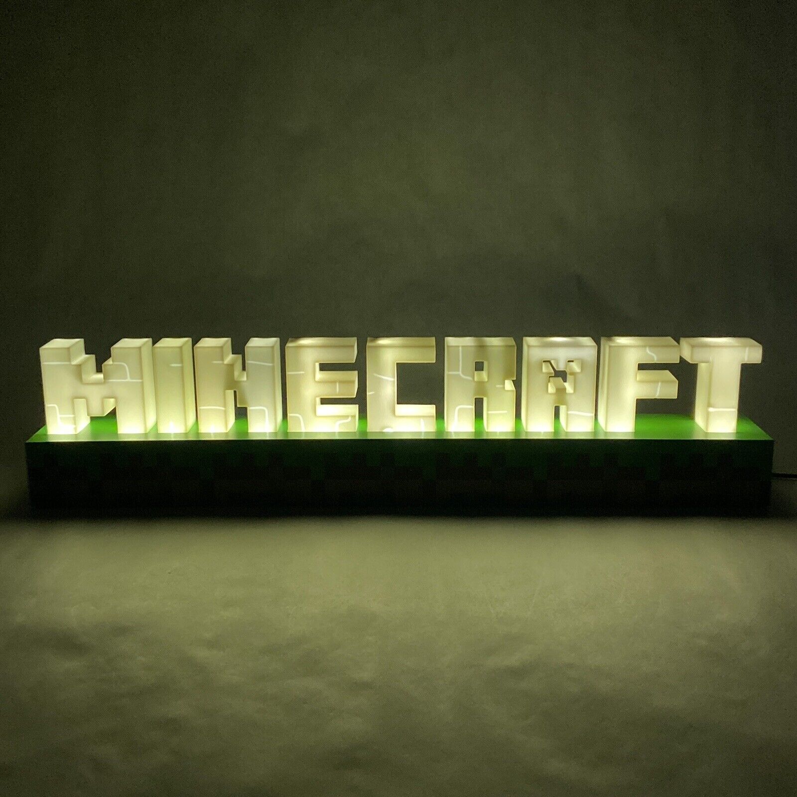 Minecraft Logo Light - Minecraft Lamp, Gaming Room Decor, and Bedroom Night  Light - Minecraft Desk Accessories and Gifts for Fans - 2 Light Modes