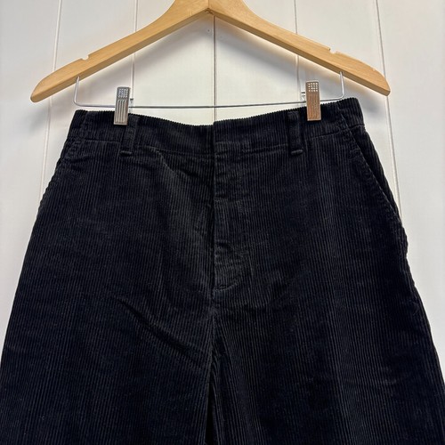 Uniqlo Wide Leg Corduroy Pants 28 High Rise Black Skater Boho Streetwear Hipster - Picture 2 of 8