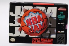 NBA Jam Super Nintendo Entertainment Complete In Box w/ Manual & Poster 1994