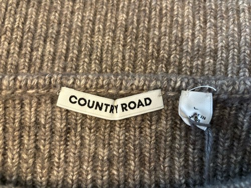 Country Road Ladies Top Sz L Large Knit Tank Charcoal Marle BNWT RRP $99 Ribbed - Picture 9 of 14