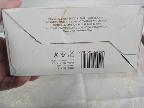 Box of 2 Spiegelau Crystal White Wine Glasses Set of 2 Germany - Boxes Are New - Picture 3 of 9