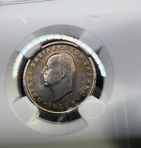 Greece 1 Drachma 1962 NGC MS 65 King Paul - Picture 3 of 3