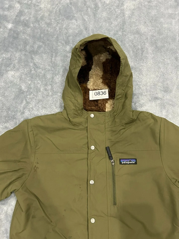 CHAQUETA NIÑO PATAGONIA INFERNO GRANDE VERDE OLIVA FORRADO SHERPA ABRIGO DE INVIERNO (LEER) Foto 2 de 4