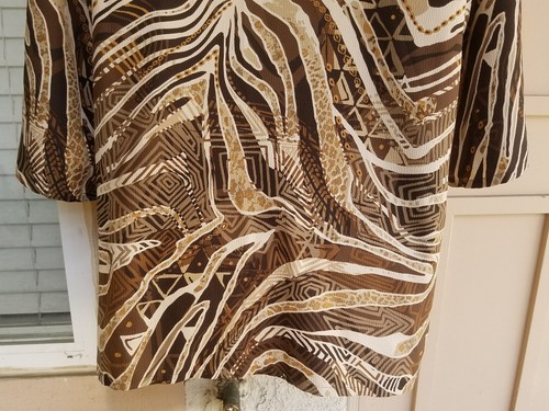 1X 18W 20W MAGGIE BARNES Damen Top braun Animalprint Karriere braun leicht - Bild 12 von 13