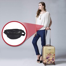 New Black Leather Waist Fanny Pack Belt Bag Pouch Travel Hip Purse Men 