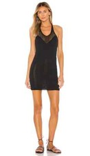 FREE PEOPLE Knockout Swit Slip Mini Dress M MEDIUM BLACK NEW *Z12