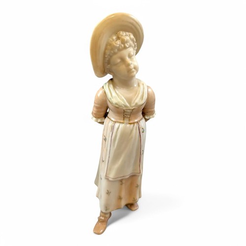 Antique porcelain James Hadley Royal Worcester Kate Greenaway girl sugar shaker - Picture 1 of 11