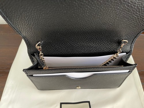 Neu mit Etikett!!! Gucci Soho Geldbörse mit abnehmbarer Kette in schwarz - Bild 7 von 9