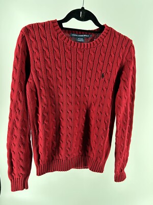 トップス Ralph Lauren Sport cable cotton knit Vintage Ralph Lauren RALPH LAUREN SPORT cable knit V-neck