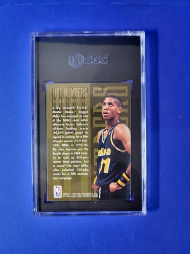 1994-95 Flair Basketball Reggie Miller HOT NUMBERS #9 Indiana Pacers SGC 8 - Picture 3 of 3