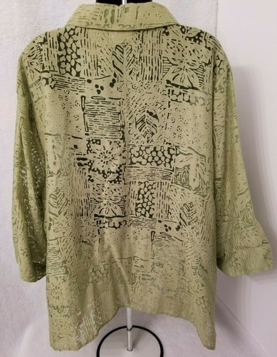 White Stag Womens Shirt Top Blouse Size 22W/24W Avocado Twist Green - Picture 4 of 4