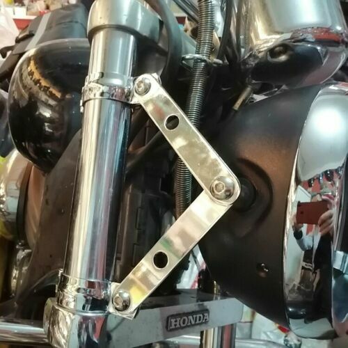 Black Motorcycle Adjustable 52-60mm Headlight Head Lamp Mount Brackets Touring - Picture 5 of 5