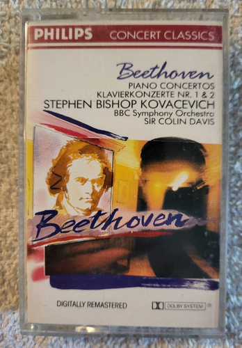Beethoven Bishop Kovachevich Piano Concertos Nos. 1&2 Cassette Classical