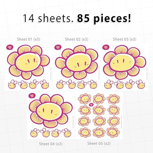 Removable Wall Stickers Decor, Large Flower Wall Decals Peel and Stick, Mural - Picture 7 of 7