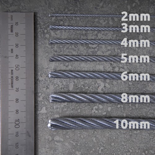 Stahlseil Drahtseil Stahlkabel 2mm 3mm 4mm 5mm 6mm 8mm Spannen Spannsystem Set - Bild 2 von 11