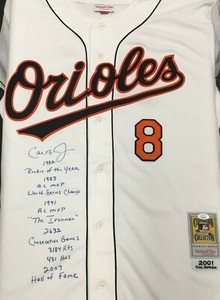 cal ripken jr autographed jersey