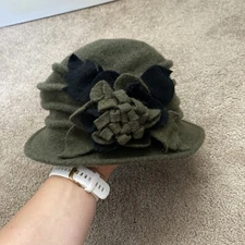 Forbusite Women Boiled Wool Dress Cloche Winter Hat 1920s