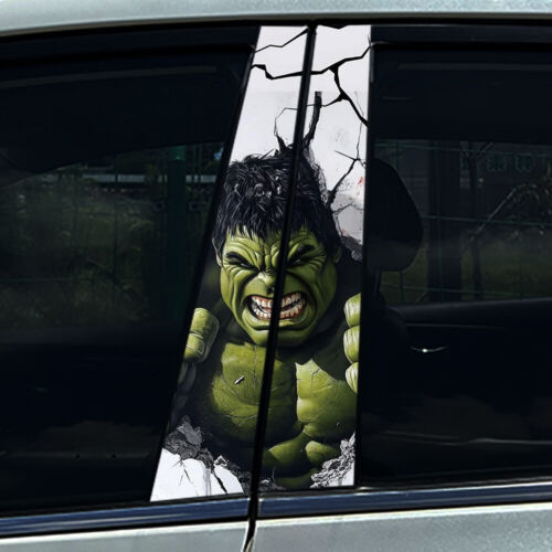 2X Hulk Car B Pillar Sticker Center Column Cover Decals - Picture 18 of 29