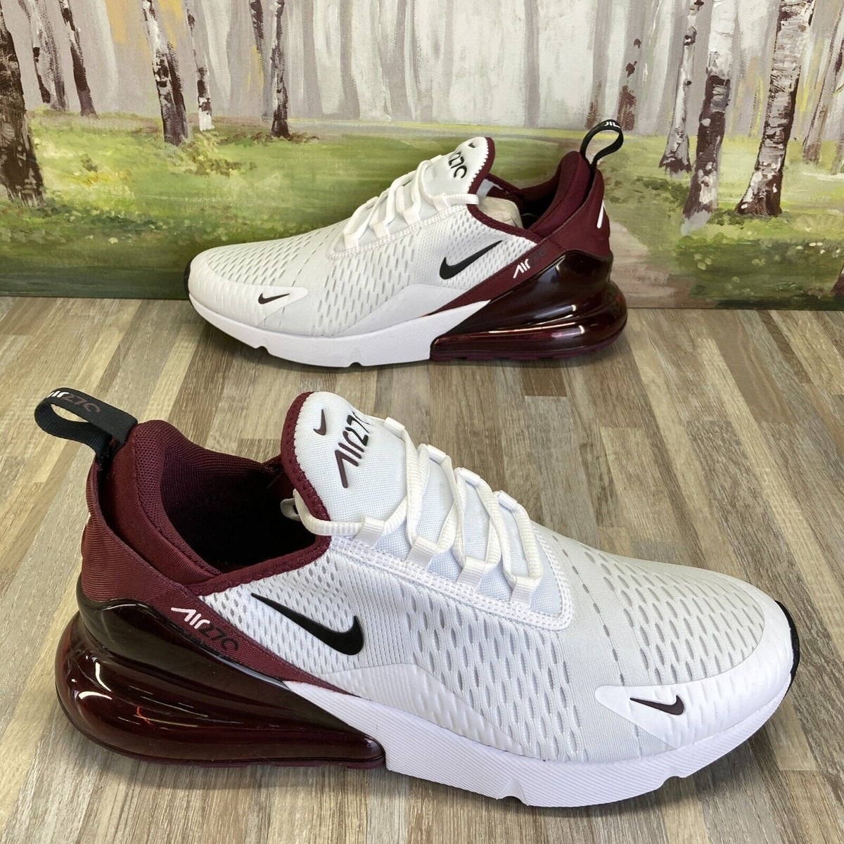 Nike AIR MAX 270 White Night Maroon Red Black Men's Shoes Multi Size  FN6858 681