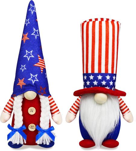 4Th of July Patriotic Gnome Decorations, 2 PCS Handmade Mr & Mrs USA Swedish Tom - Picture 12 of 12