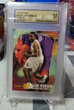 1996-97 Fleer Lucky 13 #1 Allen Iverson 76ers RC Rookie USA 9 MINT