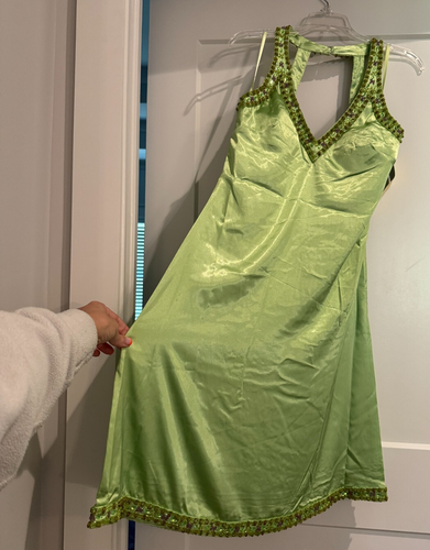 Sue Wong Nocturne Kleid 6 Abend Cocktail #32 SEIDE kurz grün Perlen mit Schmucksteinen - Bild 4 von 19