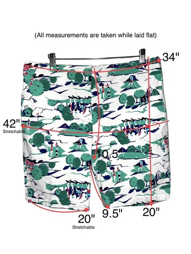 Izod Golf Damenshorts Freizeit Stretch Vierer Druck mehrfarbig Größe 12 neu mit Etikett - Bild 1 von 11