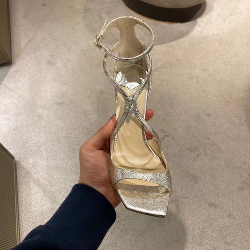 Ultrahoher Damen-Sandalen quadratische Zehen Fischmaul Kreuzriemen Stiletto hohl - Bild 34 von 38
