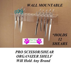 12 Shear Scissors Organizer Shelf Groomer Barber Hair Stylist Rack