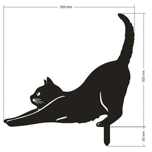 Garden Statues Black Cat Silhouette Cat Decorative Garden Stakes Animal Stakes - Picture 10 of 11